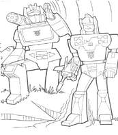 coloriage transformers suivant une piste